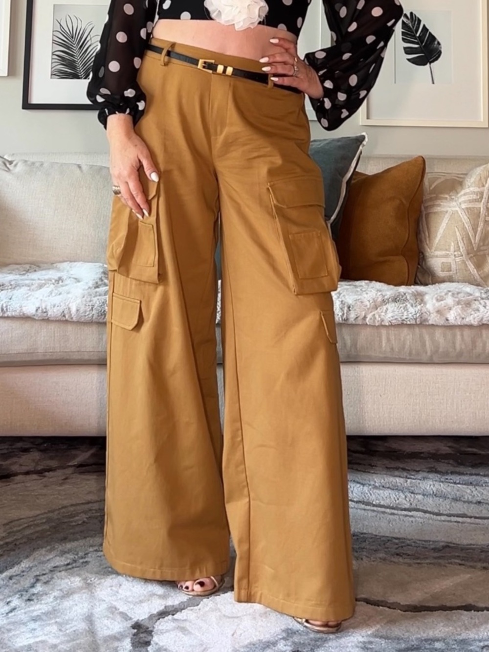 Superdown Camel Cargo Pants